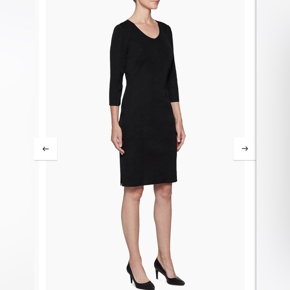 Susana Monaco Stretchy V-Neck Shift Dress Black Medium - Picture 10 of 10